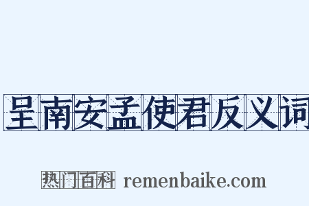呈南安孟使君反义词是什么意思的图片